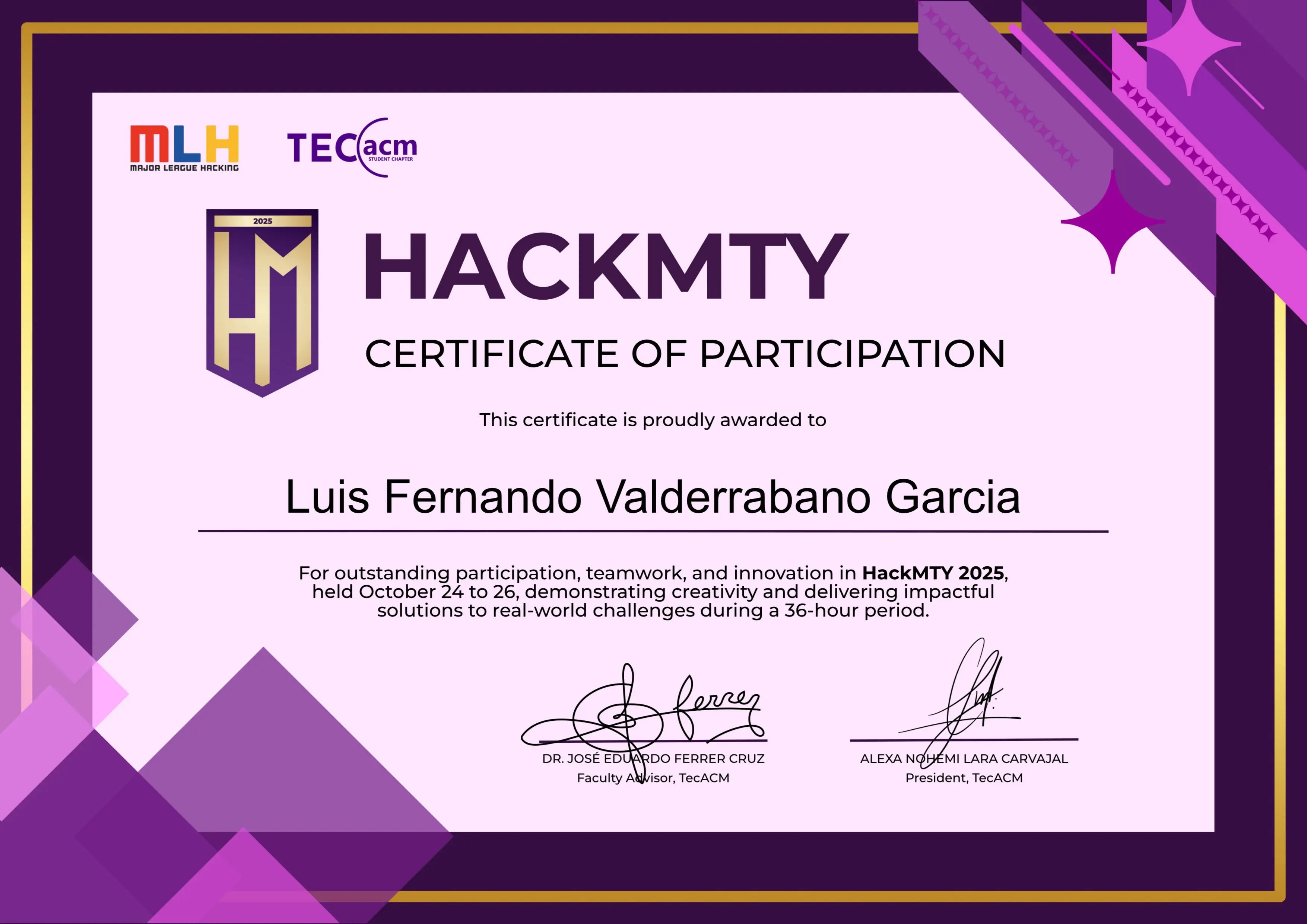 Participation on HackMTY 2025